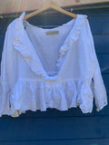 Ready to Ship Short Saffy Linen Top One Size