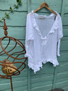 Ready to Ship  Saffy White Gauze Cotton Prairie Top One Size