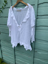 Ready to Ship  Saffy White Gauze Cotton Prairie Top One Size