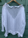 Ready to Ship  Saffy White Gauze Cotton Prairie Top One Size