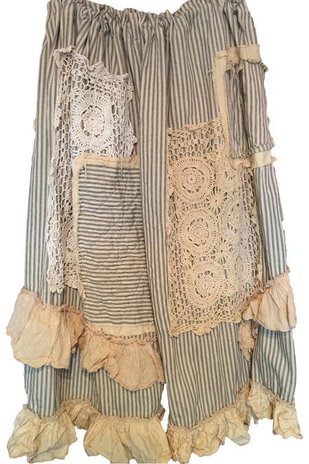 Ivory Cotton Petticoat Skirt Free Size