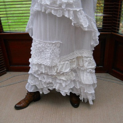 Etta maxi vintage lace skirt Cowgirl Rodeo Frill Gypsy Prairie boho